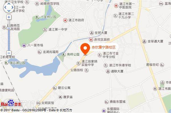 湛江艺术学校的地图标注