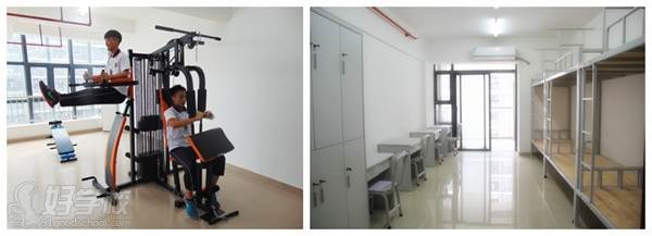 韶关市中等职业技术学校广州校区的学生住宿健身设施