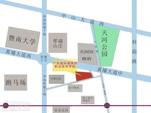 广东省环境保护学校的地图标注