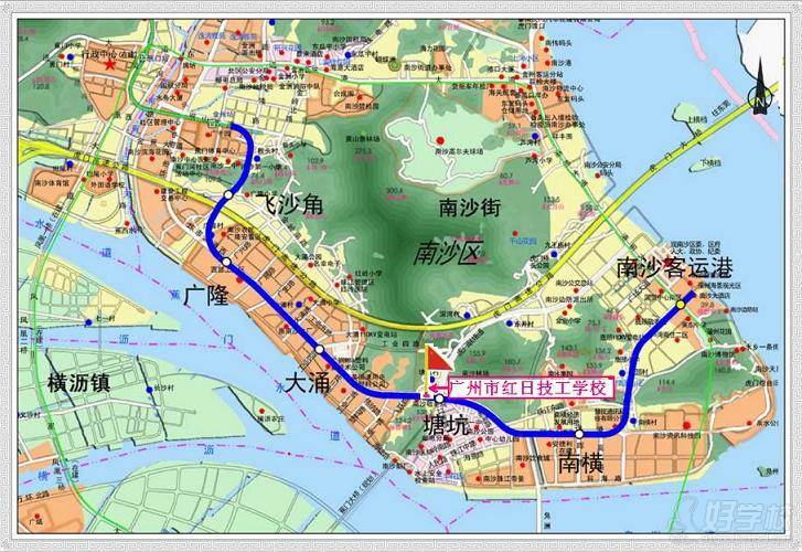广州市红日技工学校的地图标注