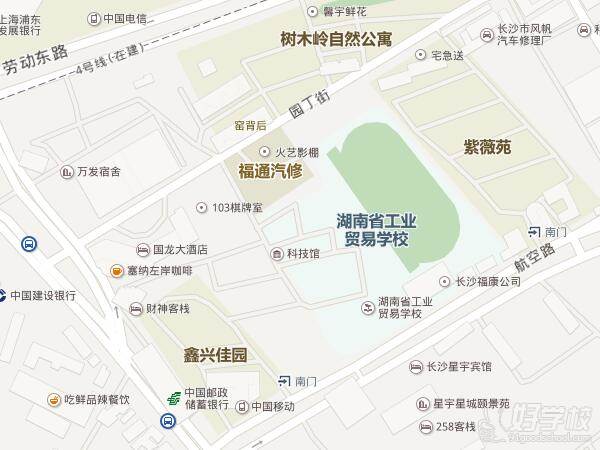 湖南工业贸易学校的地图标注