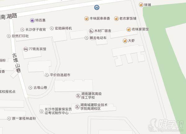 湖南建筑高级技工学校的地图标注