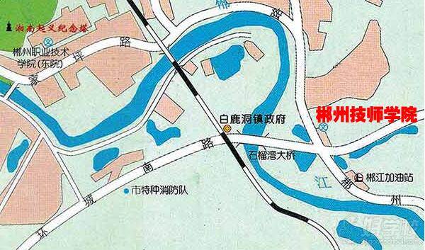 郴州技师学院的学校路线图