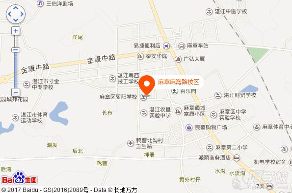 广东省湛港职业技术学校的地图标注